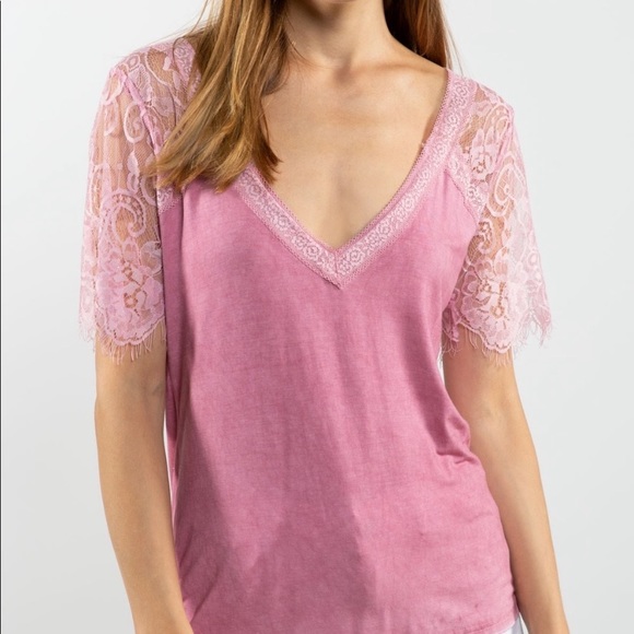 POL Lace Scallop Raglan Knit Top - Picture 3 of 6